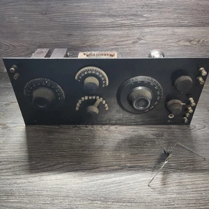 Vintage AMCO Röhrenradio Empfänger Anfang 1900 Holzplatte AM Kurzwelle USA - Bild 1 von 10