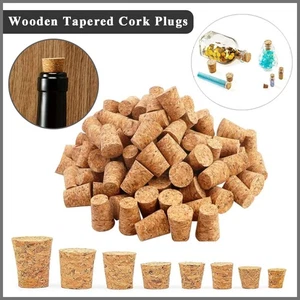 Wooden Tapered Cork Plugs Wooden Wine Bottle Stoppers Reusable Sealing Stopper - Picture 1 of 37