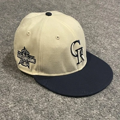 Colorado Rockies New Era 59Fifty Hat Fitted 7 1/4 Cream Blue 2010 All Star Game - Image 1 of 4