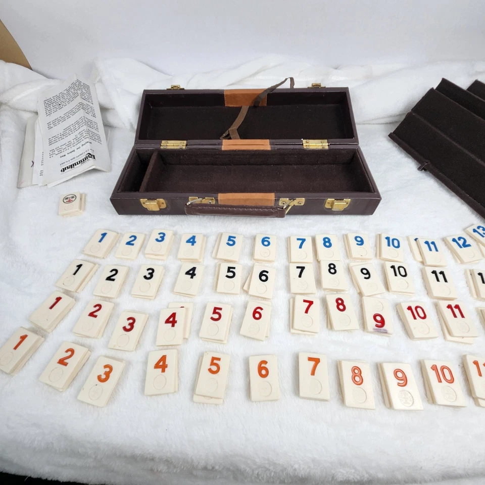 1990 Travel Rummikub Briefcase Game Set Faux Leather Rummy-O - Image 1 of 4