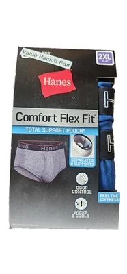 Calzoncillos Hanes Big Man's Tagless ComfortSoft color algodón en 2X-L/3X-L (paquete de 5) Foto 1 de 4