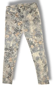 Pantalones de mezclilla ajustados American Eagle elásticos talla 4 con estampado floral pastel - Imagen 1 de 7