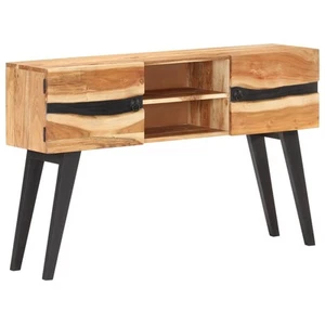 Solid Acacia Wood Sideboard 120x30x75cm Wooden Living Room Cabinet vidaXL - Picture 1 of 12