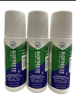 Biofreeze Menthol Overnight Roll-On Pain Relieving Gel 2.5OZ Exp 5/2026 *3pk* - Image 1 of 4