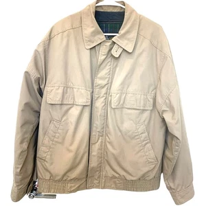 London Fog Bomber Jacket 40L Mens Gray Rain Removable Plaid Flannel Lining Zip - Bild 1 von 14