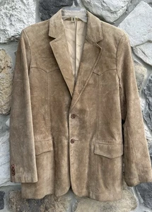 Scully Oakridge Suede Blazer Mens Sz 40 Tan Fall Wedding Western Cowboy Sawtooth - Picture 1 of 10