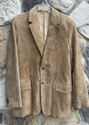 Scully Oakridge Suede Blazer Mens Sz 40 Tan Fall Wedding Western Cowboy Sawtooth - Image 1 of 4