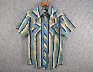 Panhandle Slim Vintage Multicolour Striped Western Made in USA Snap Shirt 15.5 M - Picture 1 of 12