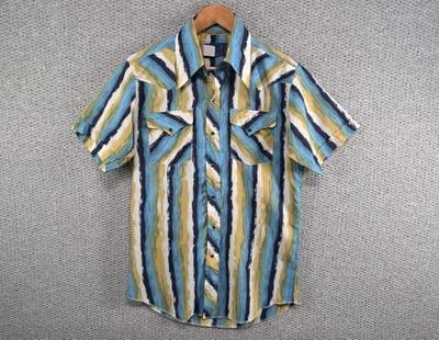 Panhandle Slim Vintage Multicolour Striped Western Made in USA Snap Shirt 15.5 M - Image 1 of 4