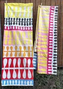 Vintage Ikea Hedda Retro bunte Vorhänge Mod 2 Paneele 58”x84” lang - Bild 1 von 2