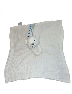 Juguete Lovey pequeño de muselina de algodón blanco Carters Child of Mine Foto 1 de 3