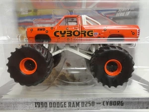 Camioneta pickup Greenlight 1990 Dodge Ram D250 roja '90 Cyborg Kings of Crunch S16 - Imagen 1 de 3
