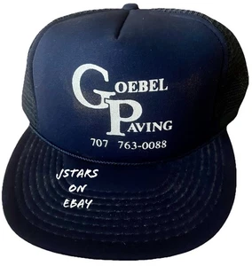 1980s 1990s PETALUMA, CA GOEBEL PAVING FOAM TRUCKER BASEBALL CAP HAT VINTAGE NEW - Picture 1 of 6