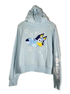 Bluey Womens Zip Up Hoodie Front & Back Graphic Blue Medium - Picture 1 of 9