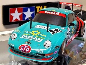 Tamiya 1/10 R/C Porsche 911 GT2 Taisan Starcard Roller Motor Only TA-02 Chassis - Picture 1 of 24