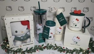 2025 Hello Kitty x Starbucks Collaboration 5 Piece Holiday Set Limited Edition - Picture 1 of 10