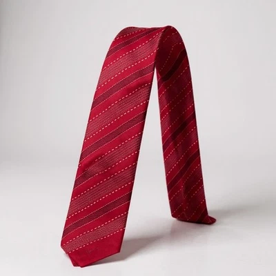 Corbata Jacquard Givenchy Vintage Para Hombre Seda Rojo Rayas Italia Foto 1 de 4