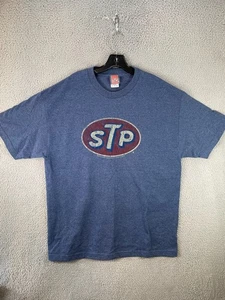 STP Oil T-Shirt Herren Extra Large Blau Mechaniker Gear Head Treatment Logo Gas - Bild 1 von 9