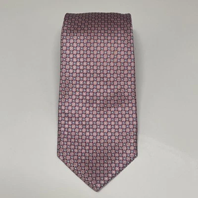 Robert Talbott Pink Blue Geometric Floral Silk Necktie Tie Easter Pastel Foto 1 de 4