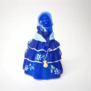Boyd's Crystal Art Glass Louise Doll #86 Cobalt Satin HP 4-9-2002 Numbered Dated - Picture 1 of 6