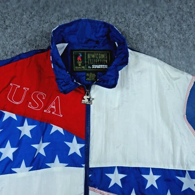 Chaqueta cortavientos Atlanta Olympics para hombre grande vintage Starter 1996 equipo EE. UU. Foto 1 de 4