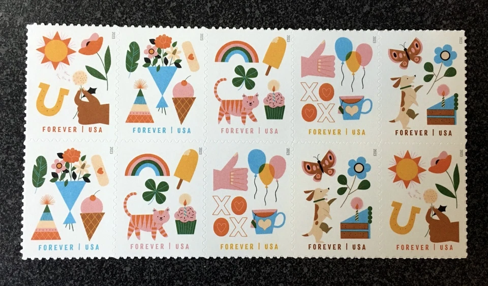 2023USA #5803-5807 Forever Thinking of You - Block of 10 From Sheet  mint - Image 1 of 1