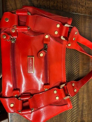 Jimmy Choo VINTAGE Red Leather and Suede Tote Purse EXCELLENT Condition  - Image 1 of 4