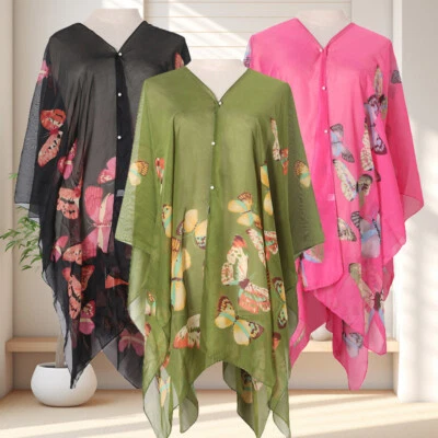 Women Floral Print Shawls Wrap Chiffon Sun Protection Summer Cover Up Shawls LOT - Image 1 of 4