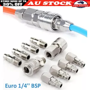 10PCS Euro 1/4'' BSP Air Line Fitting Hose Compressor Quick Release Connector AU - Picture 1 of 8