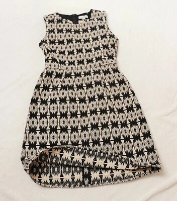 Schwarzes Ecru Hoss Intropia Etui Jacquard Baummwolle Mini Kleid XS S 34 - Bild 1 von 4