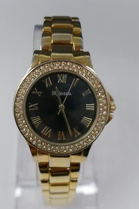 Style & Co Women's Watch SC1393 Gold Tone Stainless Steel Rhinestone NEW BATTERY - Picture 1 of 10