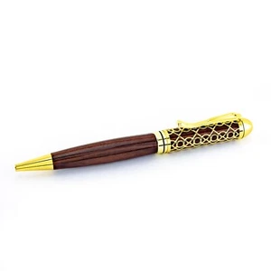 Artisan Handcrafted Fancy Summit Ballpoint Twist Pen Kingwood Wood Barrel - Picture 1 of 9