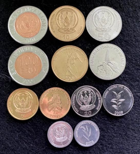 Ruanda 6 Münzen Set 1 Ifaranga, 5, 10, 20, 50, 100 Amafaranga UNC Weltmünzen - Bild 1 von 1