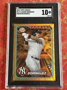 2024 Topps Chrome Jasson Dominguez Radiating Rookies SP RC #RR-10 SGC 10 Yankees - Picture 1 of 2