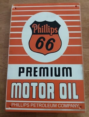 Phillips 66 PREMIUM MOTOR OIL PHILLIPS PETROLEUM COMPANY ~ Wooden Sign - Image 1 of 2