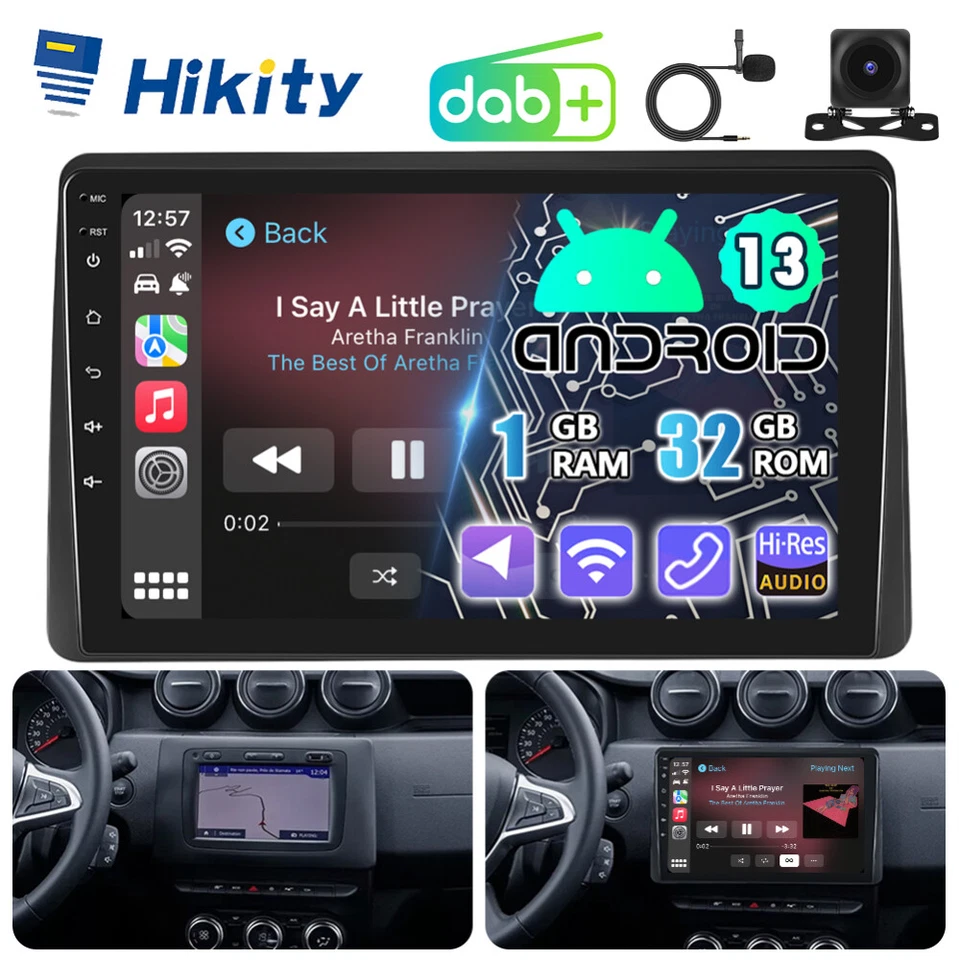 DAB+ 10" CarPlay Android 15 Autoradio für Dacia Duster 2 mit GPS Navi RDS Kamera - Bild 1 von 4
