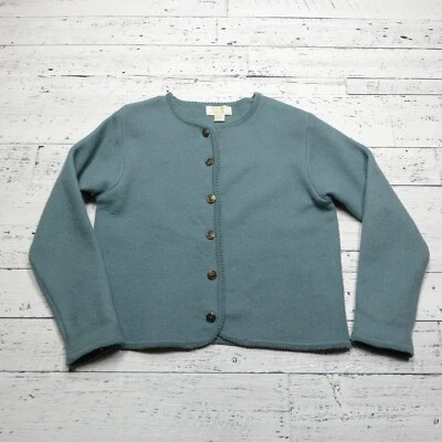 VINTAGE Tally Ho Cardigan Sweater Womens Large Green Wool Cable Knit - Image 1 of 4
