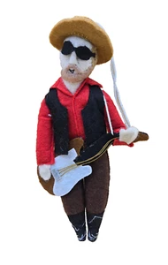 HANK WILLIAMS Western Singer Ornament Hand Sewn Wool & Felt Collectible NWOT - Picture 1 of 7
