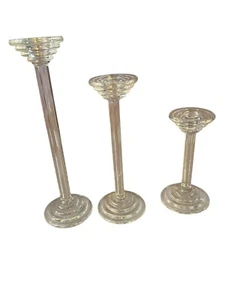 Joseph Riedel Kerzenständer Klarglas Stufen Design Komplettset - Bild 1 von 6