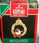 Black Capped Chickadee`1992`Miniature-Artist Favorite Group,Hallmark Ornament