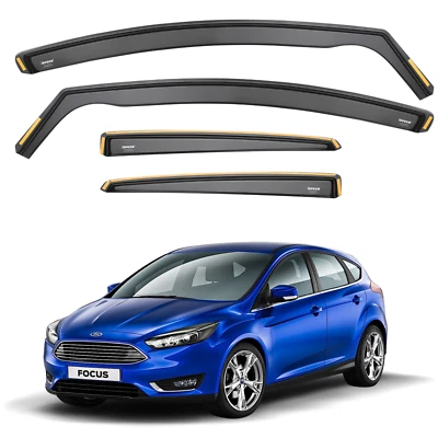 ISPEED Wind Deflectors for Ford Focus MK3 2010-2017 5-Door Hatchback 4pc Set - Image 1 of 4