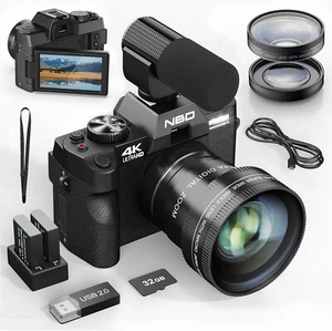 Digital Camera 4K 48MP 3" IPS LCD screen With Wide Angle & Macro Lens YouTube - Picture 1 of 7