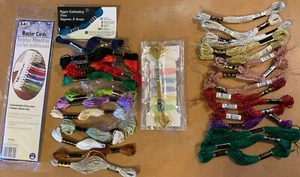 17 DMC Metallic Embroidery Thread+12 Rayon+ 3 Floss Card Holders-15 Ea= 45 Slots - Picture 1 of 2