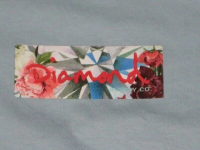 Camiseta Diamond Supply Co Floral Logotipo Caja Og Script Gráfico Claridad Azul Claro Foto 1 de 2