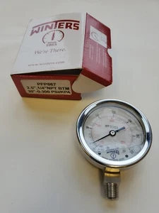 INVIERNO, MANÓMETRO, 30" 0-300PSI, PFG867, 2.5", 1/4" NPT BTM - Imagen 1 de 6