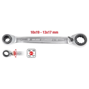 KS Tools 4 in 1 GEARplus® Double Ratchet Ring Spanner, Reversible, 503.4565 - Picture 1 of 7