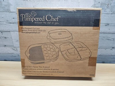 PAMPERED CHEF COOL & SERVE SQUARE TRAY (6 PIECES) #2292 - NIB - Image 1 of 4