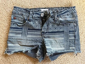 EUC Girls Hudson Jean Shorts Cutoff Floral Print Design Size 12 - Picture 1 of 4