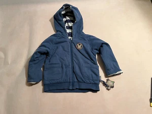 Wende-Kapuzenjacke, Gr 80 Weste Kleinkind in dunkelblau gestreift/weiß blau -055 - Bild 1 von 4
