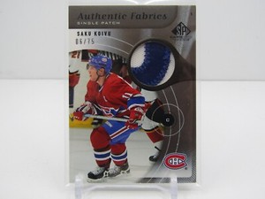 SAKU KOIVU 2004-05 SP GAME USED AUTHENTIC FABRICS GAME USED PATCH! #06/75!